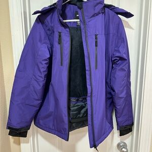 TSLA Purple Hooded Ski Jacket